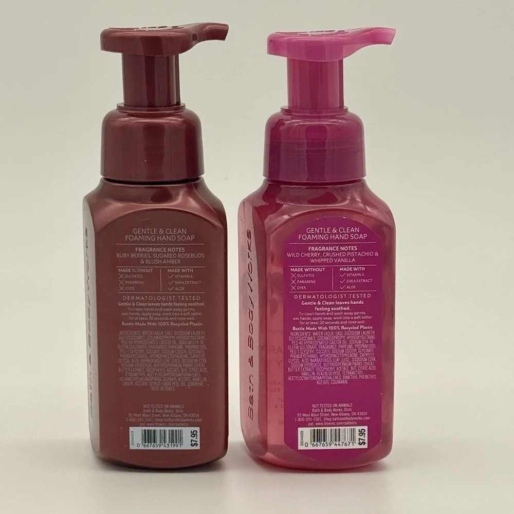 Bath & Body Works Sweetheart Cherry & Covered in Roses Hand Soaps NWT
